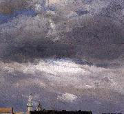 johann christian Claussen Dahl Cloud Study, Thunder Clouds over the Palace Tower at Dresden oil painting reproduction